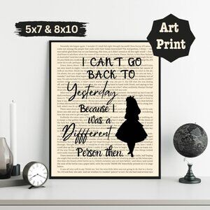 Alice in Wonderland Wall art Print, Bookish Art Print
